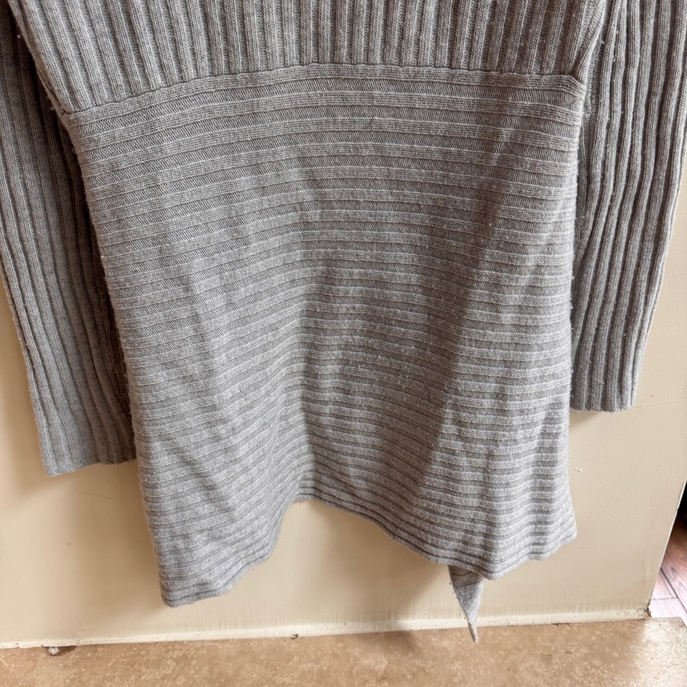 Autumn Cashmere Light Gray Open Front Ribbed Cashmere Cardigan Womens Size S - Picture 8 of 14